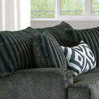 HOMES: Inside + Out Telven Causeuse 72" capitonnée en chenille avec oreillers gris