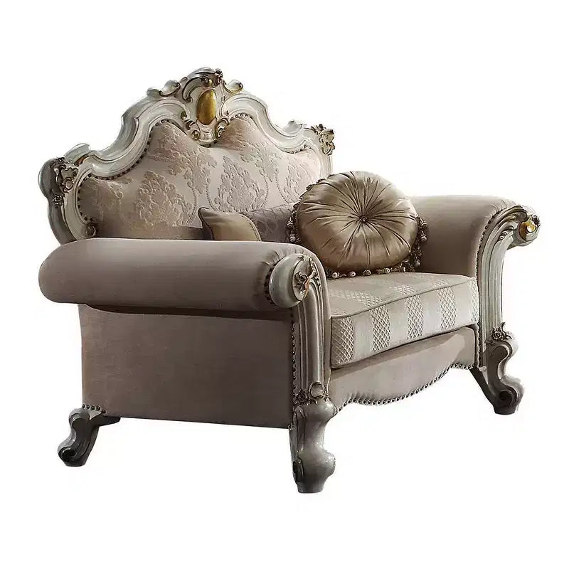 Acme Furniture Picardy Accent Chair Fabric/Antique Pearl