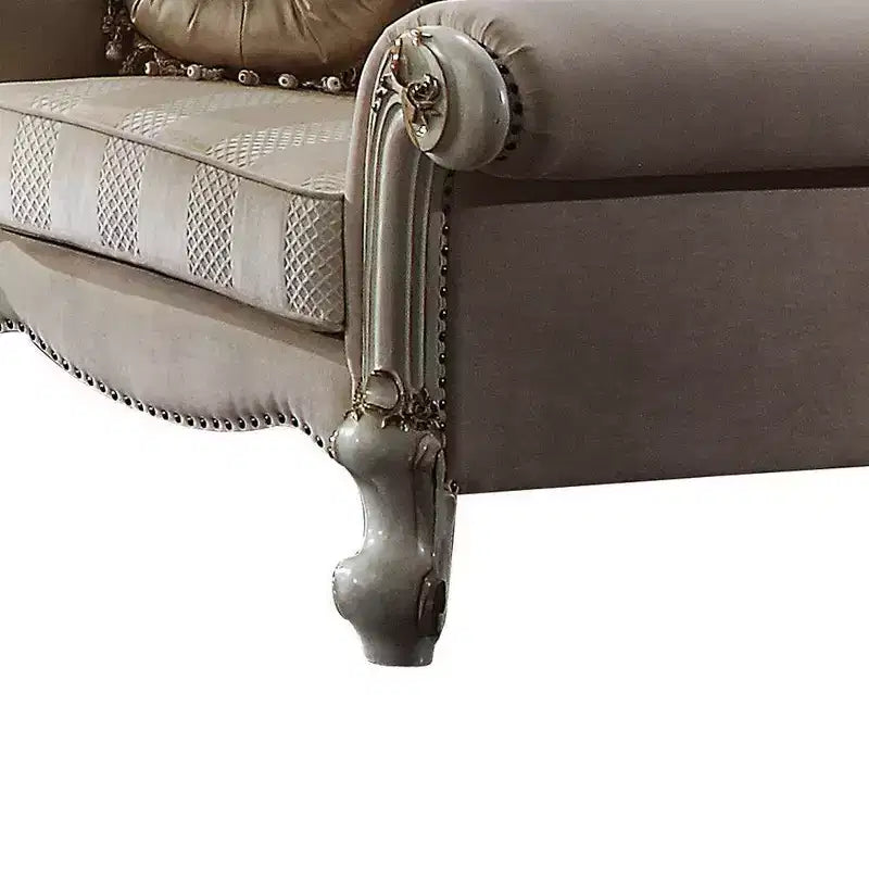 Acme Furniture Picardy Chaise d'appoint Tissu/Perle Antique