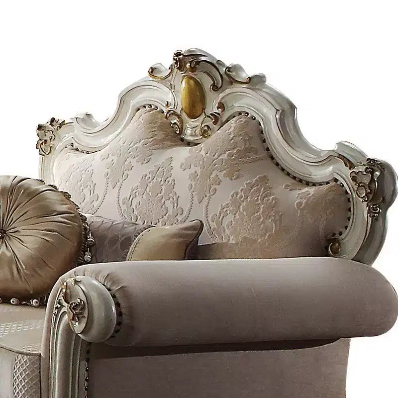Acme Furniture Picardy Chaise d'appoint Tissu/Perle Antique