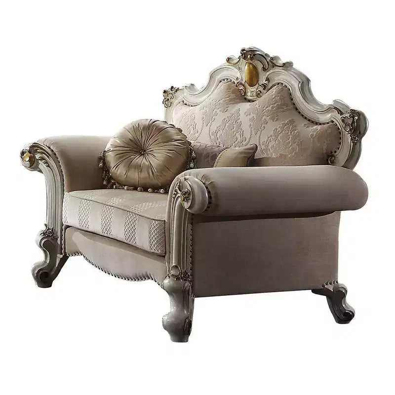 Acme Furniture Picardy Chaise d'appoint Tissu/Perle Antique