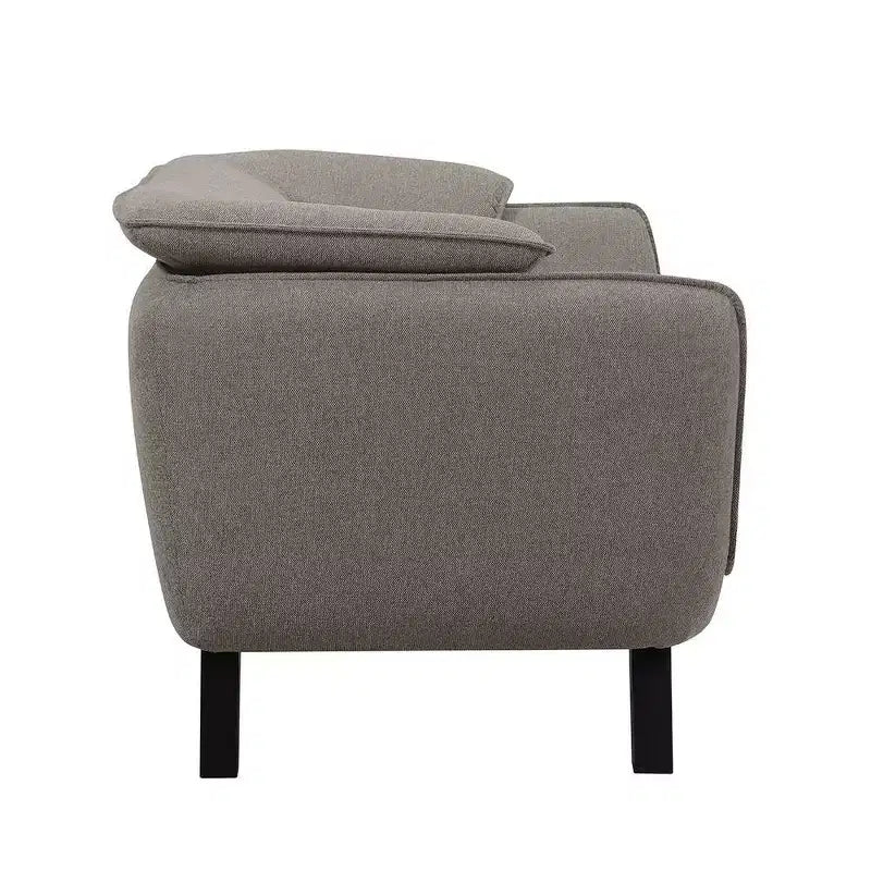 Canapé Nayeli 65" Lin Marron - Acme Furniture : Cuir Rembourré, Cadre en Bois, Aucun Assemblage Requis