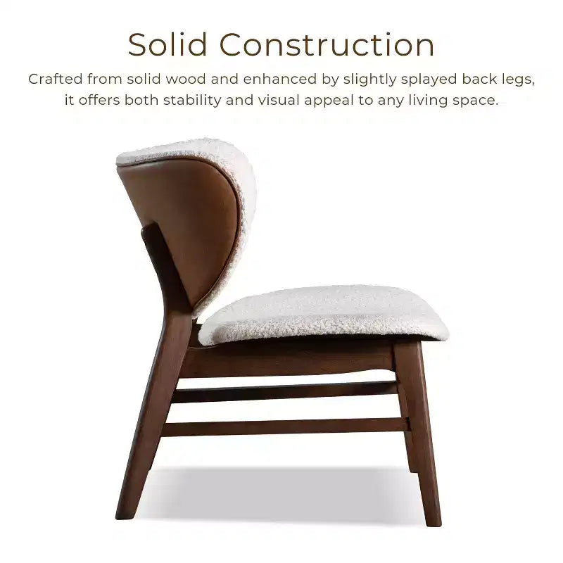 HOMES: Inside + Out Fauteuil d'appoint Mid-Century Modern Wingback Boucle River Run Noyer