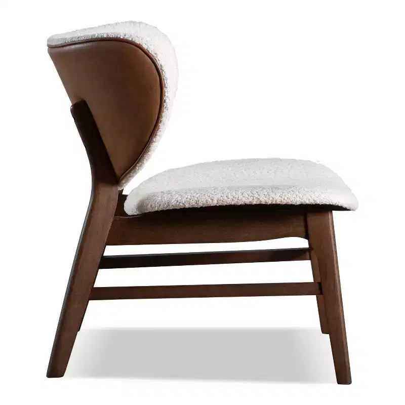 HOMES: Inside + Out Fauteuil d'appoint Mid-Century Modern Wingback Boucle River Run Noyer