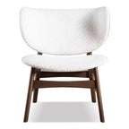 HOMES: Inside + Out Fauteuil d'appoint Mid-Century Modern Wingback Boucle River Run Noyer