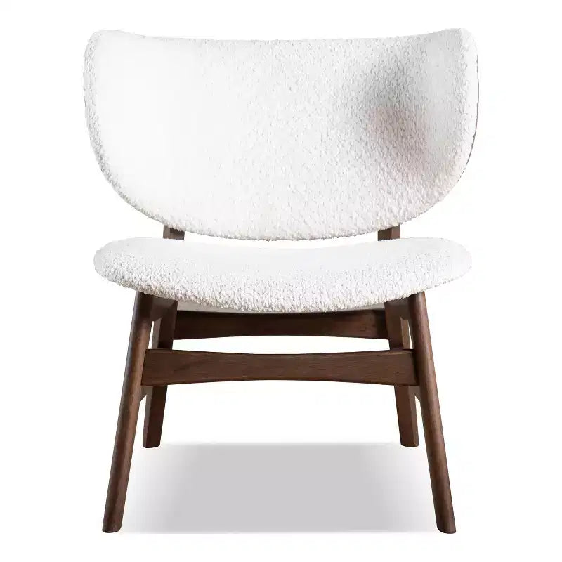 HOMES: Inside + Out Fauteuil d'appoint Mid-Century Modern Wingback Boucle River Run Noyer