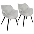 Set of 2 Wrangler Contemporary Accent Chair Light Gray - Lumisource: Suede-Like Upholstery, Metal Legs, Attached Cushions