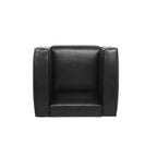 Fauteuil club en similicuir Goyette de Christopher Knight Home, noir minuit/noyer foncé