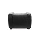 Fauteuil club en similicuir Goyette de Christopher Knight Home, noir minuit/noyer foncé