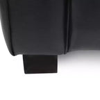 Fauteuil club en similicuir Goyette de Christopher Knight Home, noir minuit/noyer foncé