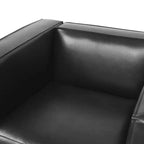 Fauteuil club en similicuir Goyette de Christopher Knight Home, noir minuit/noyer foncé