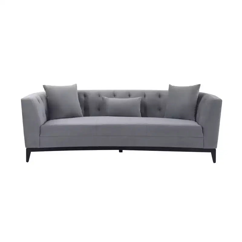 Melange Velvet Sofa Gray - Armen Living