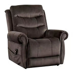 MAISON : dedans + dehors Fauteuil inclinable releveur électrique Sunbeam en flanelle avec fonction chauffante et massante, gris foncé