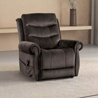 MAISON : dedans + dehors Fauteuil inclinable releveur électrique Sunbeam en flanelle avec fonction chauffante et massante, gris foncé