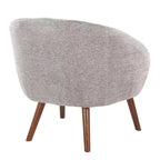 Chaise d'appoint en tissu LumiSource Ashland Lounge Noyer/Gris