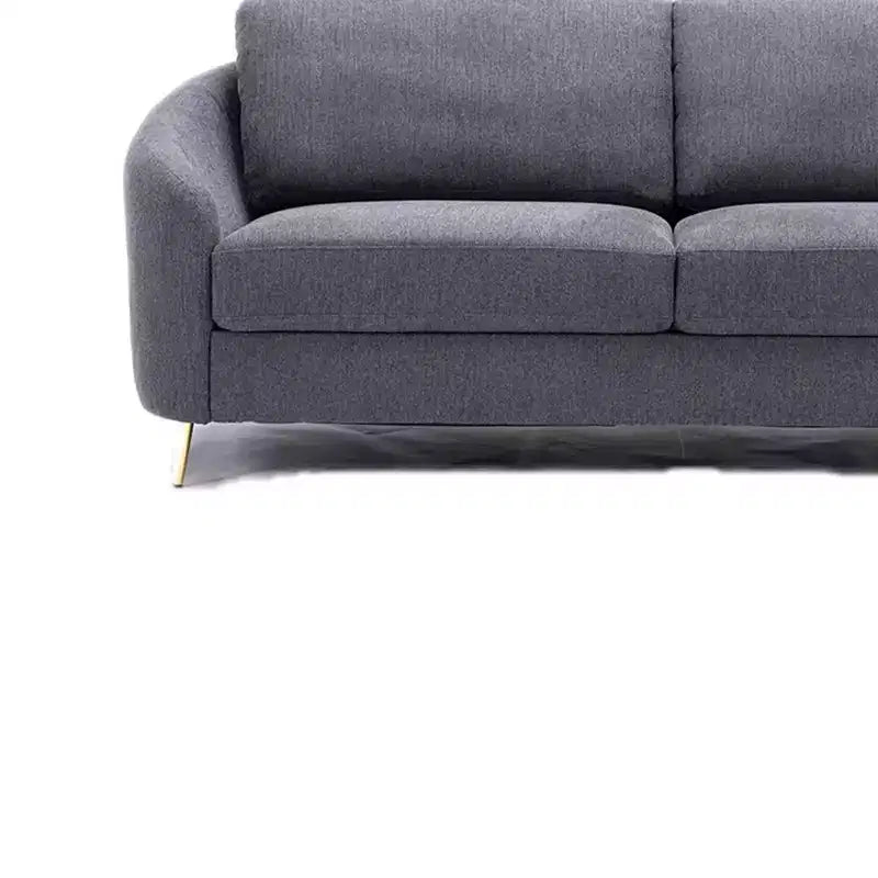 Canapé Yuina 203 cm en lin gris - Acme Furniture : pieds en métal chromé, assise à ressorts ensachés, cadre en bois