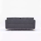 Canapé Yuina 203 cm en lin gris - Acme Furniture : pieds en métal chromé, assise à ressorts ensachés, cadre en bois