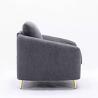 Canapé Yuina 203 cm en lin gris - Acme Furniture : pieds en métal chromé, assise à ressorts ensachés, cadre en bois