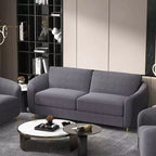 Canapé Yuina 203 cm en lin gris - Acme Furniture : pieds en métal chromé, assise à ressorts ensachés, cadre en bois