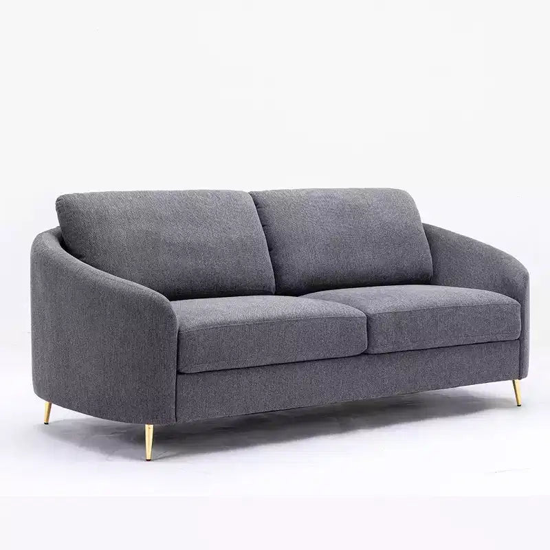 Canapé Yuina 203 cm en lin gris - Acme Furniture : pieds en métal chromé, assise à ressorts ensachés, cadre en bois