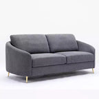 Canapé Yuina 203 cm en lin gris - Acme Furniture : pieds en métal chromé, assise à ressorts ensachés, cadre en bois