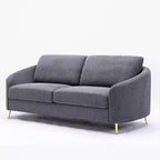 Canapé Yuina 203 cm en lin gris - Acme Furniture : pieds en métal chromé, assise à ressorts ensachés, cadre en bois