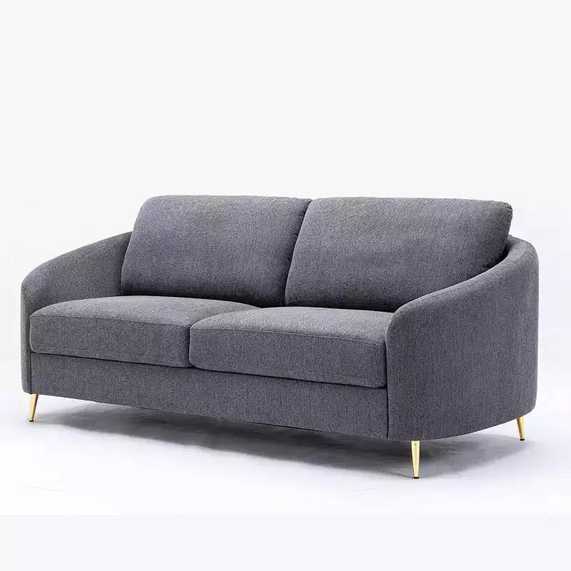 Canapé Yuina 203 cm en lin gris - Acme Furniture : pieds en métal chromé, assise à ressorts ensachés, cadre en bois