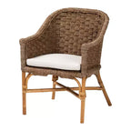 Fauteuil en jonc de mer et rotin bali & pari Luis, jonc de mer naturel/naturel