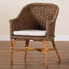 Fauteuil en jonc de mer et rotin bali & pari Luis, jonc de mer naturel/naturel