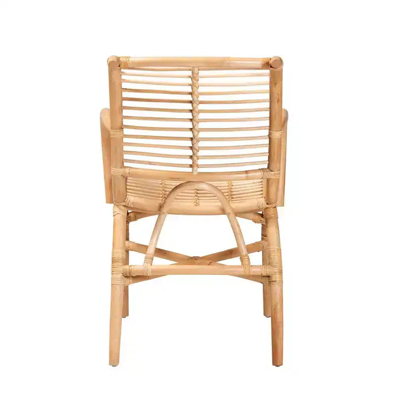 bali & pari Fauteuil de salon en rotin naturel Seminyak Marron naturel : Accent en osier d'intérieur, Sans pivot
