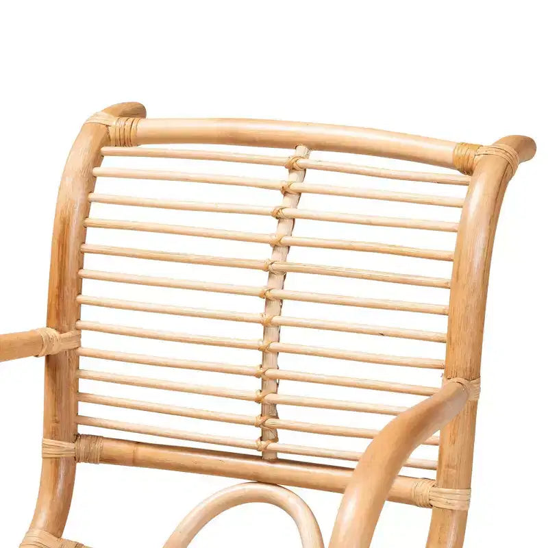 bali & pari Fauteuil de salon en rotin naturel Seminyak Marron naturel : Accent en osier d'intérieur, Sans pivot