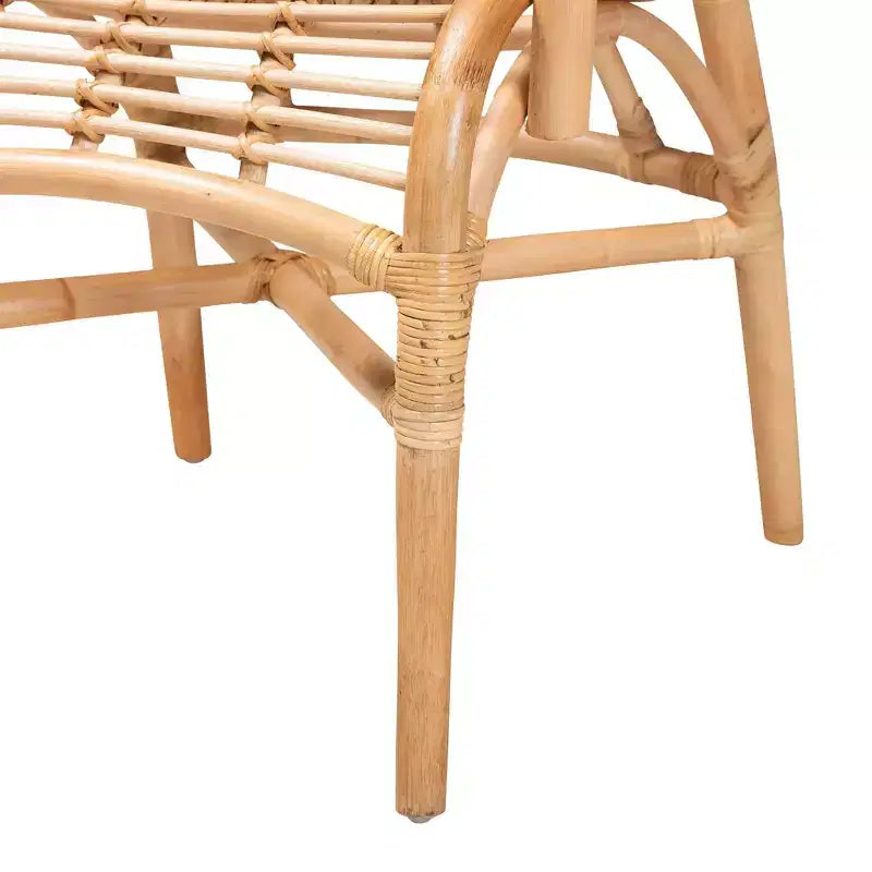 bali & pari Fauteuil de salon en rotin naturel Seminyak Marron naturel : Accent en osier d'intérieur, Sans pivot