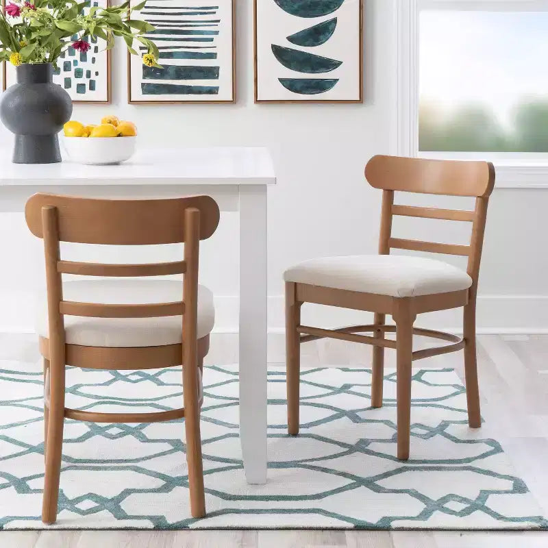 Linon Lot de 2 Chaises Tuttle Marron Gris