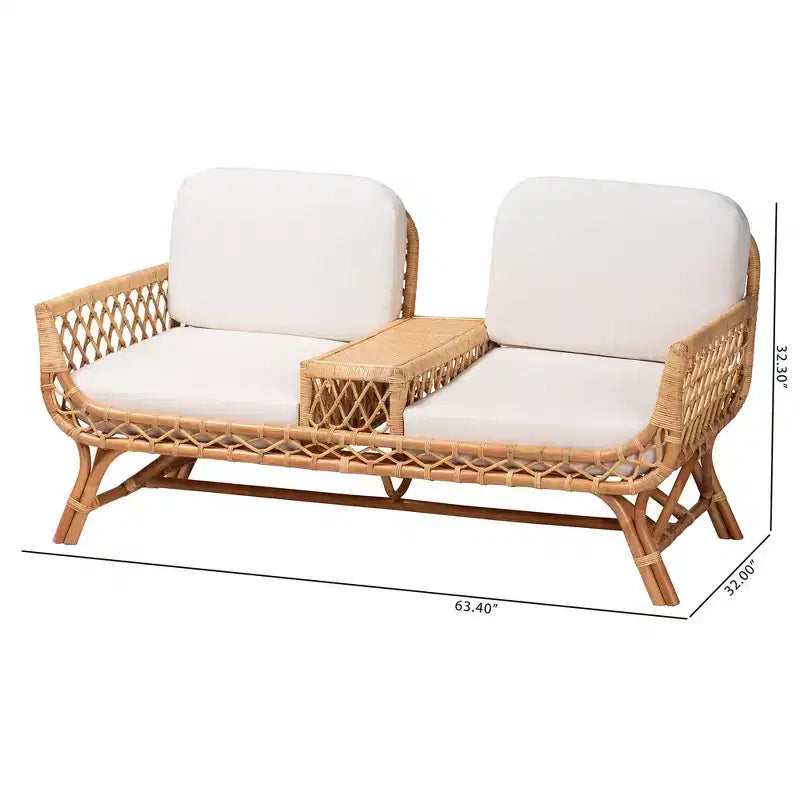 Bali & Pari Canapé Tête-à-Tête en Rotin Naturel Pakis
