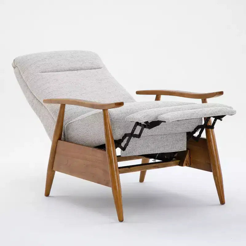 Fauteuil inclinable à dossier basculant Comfort Pointe Terni Sea Oat : Polyester rembourré, cadre en bois, remplissage en mousse