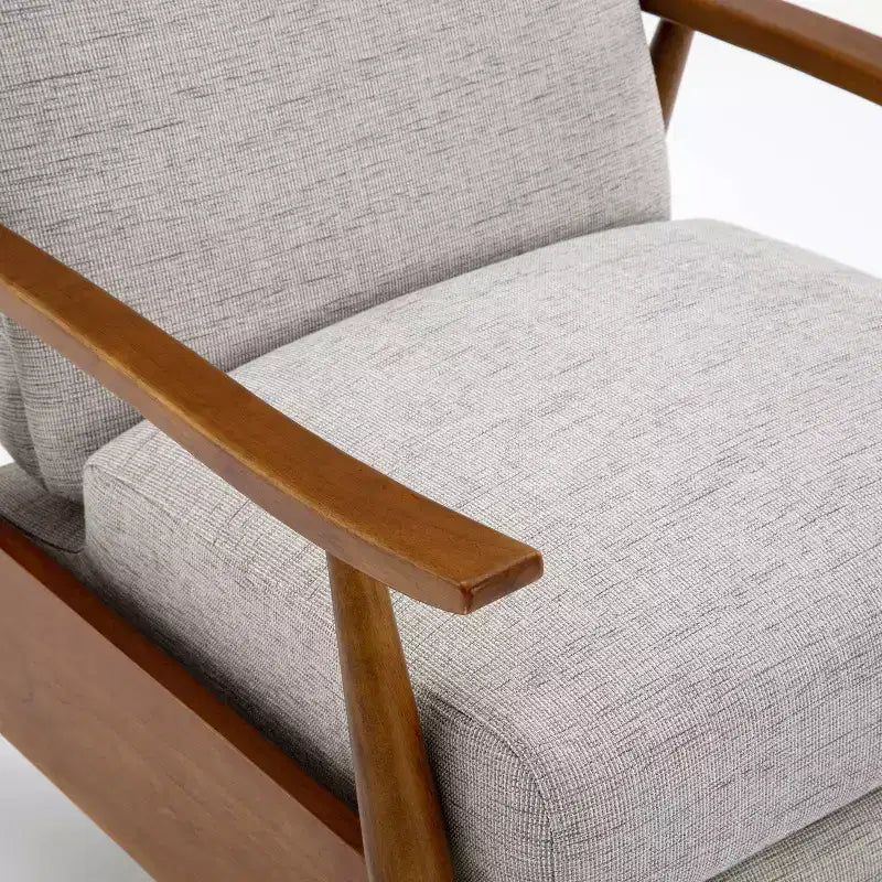 Fauteuil inclinable à dossier basculant Comfort Pointe Terni Sea Oat : Polyester rembourré, cadre en bois, remplissage en mousse