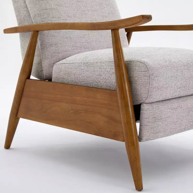 Fauteuil inclinable à dossier basculant Comfort Pointe Terni Sea Oat : Polyester rembourré, cadre en bois, remplissage en mousse