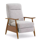 Fauteuil inclinable à dossier basculant Comfort Pointe Terni Sea Oat : Polyester rembourré, cadre en bois, remplissage en mousse