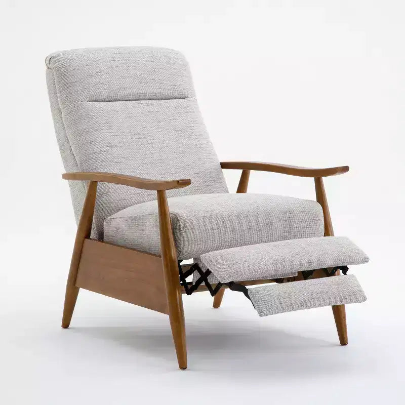 Fauteuil inclinable à dossier basculant Comfort Pointe Terni Sea Oat : Polyester rembourré, cadre en bois, remplissage en mousse