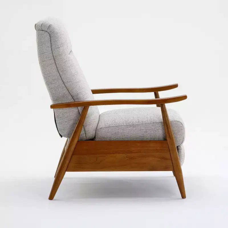 Fauteuil inclinable à dossier basculant Comfort Pointe Terni Sea Oat : Polyester rembourré, cadre en bois, remplissage en mousse
