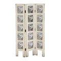 Farmhouse Chinquapin Wood Rectangle Room Divider Screen White - Olivia & May