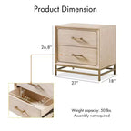 HOMES: Inside + Out Ensemble 3 pièces Neovesi Bois 2 tables de nuit et commode chêne bohème