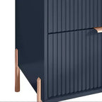 Festivo Lot de 2 tables de chevet à 3 tiroirs Style élégance moderne Bleu marine