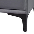 Baxton Studio Etienne Velvet 2 Drawer Nightstand Slate Gray/Black
