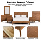 HOMES: Inside + Out Commode et miroir 6 tiroirs Riverstone Mid-Century Modern 2 pièces avec système anti-basculement Interlock, couleur noyer