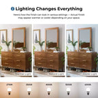 HOMES: Inside + Out Commode et miroir 6 tiroirs Riverstone Mid-Century Modern 2 pièces avec système anti-basculement Interlock, couleur noyer