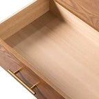 HOMES: Inside + Out Commode et miroir 6 tiroirs Riverstone Mid-Century Modern 2 pièces avec système anti-basculement Interlock, couleur noyer