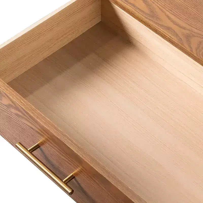 HOMES: Inside + Out Commode et miroir 6 tiroirs Riverstone Mid-Century Modern 2 pièces avec système anti-basculement Interlock, couleur noyer