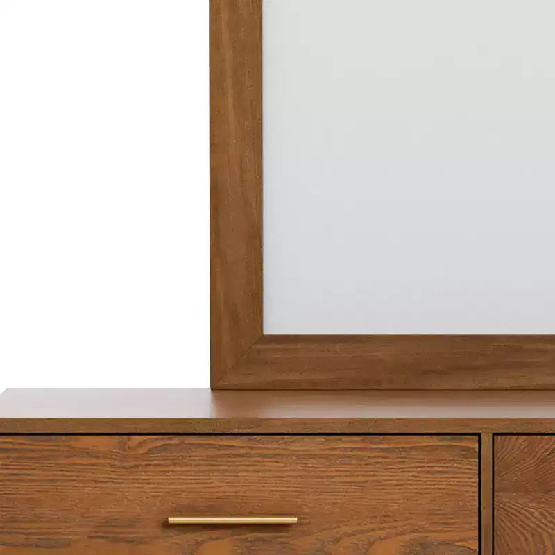 HOMES: Inside + Out Commode et miroir 6 tiroirs Riverstone Mid-Century Modern 2 pièces avec système anti-basculement Interlock, couleur noyer