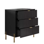 Festivo Ensemble commode 6 tiroirs et 2 tables de chevet 3 tiroirs Élegance Moderne Noir